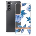 Capa de TPU Flower Series para Samsung Galaxy S22 5G - Peónia Azul