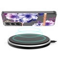 Capa de TPU Flower Series para Samsung Galaxy S22 5G - Begónia Púrpura