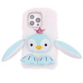 Capa Híbrida Fluffy Plush para iPhone 13 Pro - Pinguim Azul