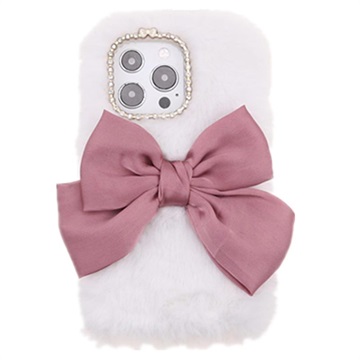 Capa Híbrida Fluffy Plush para iPhone 13 Pro - Branco