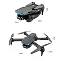 Dobrável FPV Mini Drone com Câmara Dupla 4K S89 - Preto