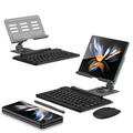 Para Samsung Galaxy Z Fold4 5G / Fold3 5G / Fold2 5G / Fold 5G Teclado Magnetic Folding Stand com Mouse Stylus Pen - Cinza