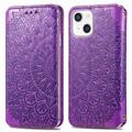 Bolsa Tipo Carteira Mandala Series para iPhone 14 - Púrpura