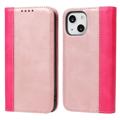Bolsa Tipo Carteira Elegance para iPhone 14 Plus - Cor-de-Rosa Dourado / Cor-de-Rosa Forte