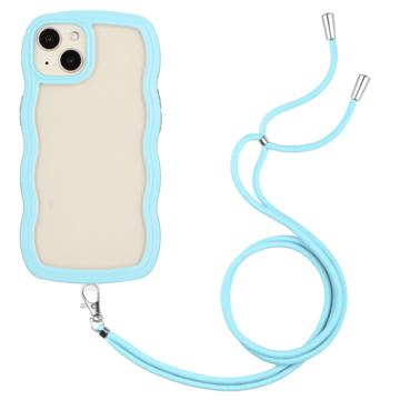 Capa Híbrida Wavy Edge com Alça para iPhone 14 Plus - Azul