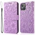 Bolsa Tipo Carteira Flowers para iPhone 14 Plus - Púrpura