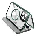 iPhone 15 Pro Max Capa para telemóvel em vidro temperado HD de dupla face compatível com MagSafe - Verde