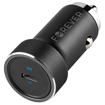Carregador de Carro Rápido Forever CC-06 - USB-C, 20W - Preto