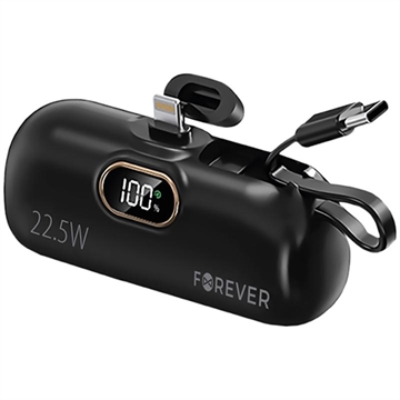 Mini Power Bank Forever MTB-100 Lightning 5000mAh - 22.5W - Preto