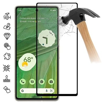 Película Protectora de Vidro Temperado para Google Pixel 7a - Borda Preta