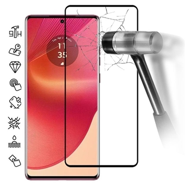 Película Protectora de Vidro Temperado para Motorola Edge 50 Fusion/G96 - Borda Preta