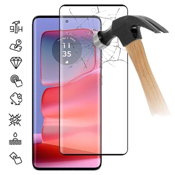 Película Protectora de Vidro Temperado para Motorola Edge 50 Pro/50 Ultra/50 Fusion - Borda Preta
