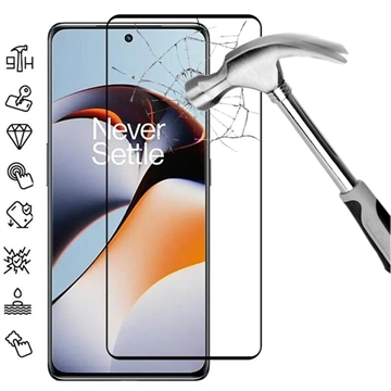 Película Protectora de Vidro Temperado para OnePlus 12R/Ace 3 - Borda Preta