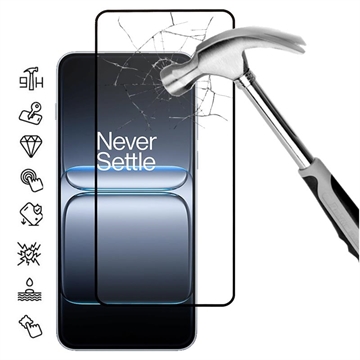 OnePlus Ace 5 Ultra/Nord 5 Protetor de ecrã de vidro temperado Cobertura total - 9H - Bordo preto