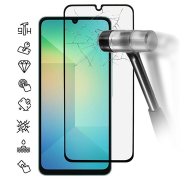 Samsung Galaxy A07 4G/A06 Protetor de ecrã de vidro temperado Cobertura total - 9H - Bordo preto
