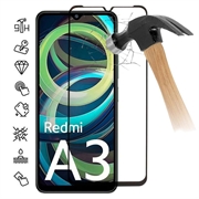Película Protectora de Vidro Temperado para Xiaomi Redmi A3 - Borda Preta