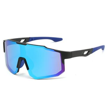 Óculos de corrida de armação completa com lentes coloridas - Preto / Azul