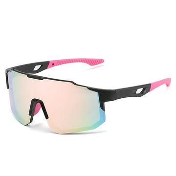 Óculos de corrida de armação completa com lentes coloridas - Preto / Cor-de-Rosa