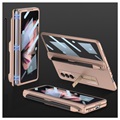 Capa Híbrida com Ranhura Caneta GKK Magnetic Fold para Samsung Galaxy Z Fold3 5G - Dourado