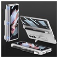 Capa Híbrida com Ranhura Caneta GKK Magnetic Fold para Samsung Galaxy Z Fold3 5G - Prateado