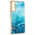 Capa em Vidro Temperado GKK Painted para Samsung Galaxy S22 5G - Oceano Azul