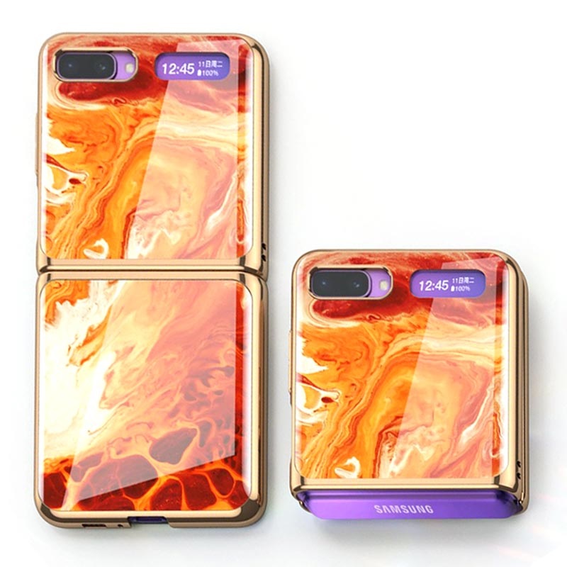 GKK Painted Tempered Glass Samsung Galaxy Z Flip Case Lava