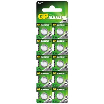 Pilhas de botão alcalinas GP Mini LR44/A76 - 10 unidades