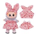 Conjunto de vestido e bandolete para festa no jardim para Labubu Mini Figure 17cm - Corações