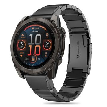 Garmin Fenix 5/6/6 Pro/7/8/E Bracelete em aço inoxidável Tech-Protect SteelBand - 47mm - Preto