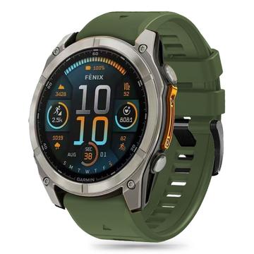 Correia de silicone para linha Tech-Protect para Garmin Fenix 5X/5X Plus/6X/6X Pro/7X/8 - 51mm - Verde militar