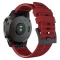 Bracelete em Silicone Suave para Garmin Fenix 7X/6X GPS/6X Pro - Vermelho