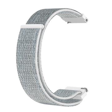 Bracelete de Nylon para Garmin Forerunner 265S/255S/venu 2S com Fecho de Velcro - Cinzento / Branco