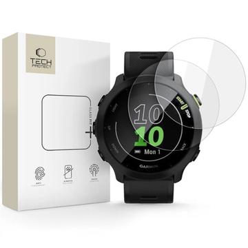 Protetor de ecrã de vidro temperado Garmin Forerunner 55 Tech-Protect Glass Fit+ - 2 unid. - Transparente