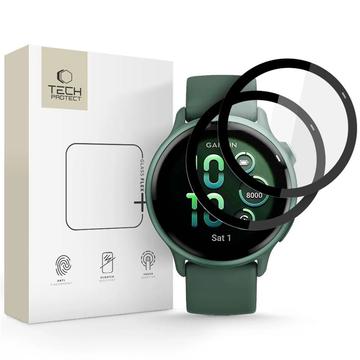 Protetor de ecrã híbrido Garmin Vivoactive 6 Tech-Protect Glass Flex+ - 2 peças. - Borda preta