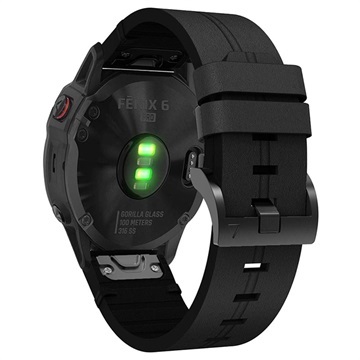 Bracelete em Pele Genuína para Garmin Fenix 6/5/5 Plus - Preto