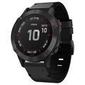 Bracelete em Pele Genuína para Garmin Fenix 6/5/5 Plus - Preto