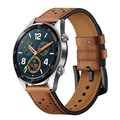 Bracelete Perfurada de Pele Genuína para Huawei Watch GT - Castanho