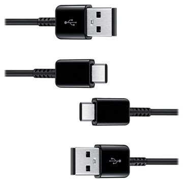 Cabo Samsung USB-A / USB-C EP-DG930MBEGWW - 2 Unidades - Preto