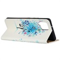 Bolsa Tipo Carteira Glam para Samsung Galaxy A42 5G - Árvore Florida / Azul