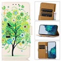 Bolsa Tipo Carteira Glam para Samsung Galaxy A53 5G - Árvore Florida / Verde
