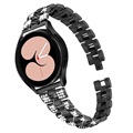 Pulseira em Aço Inoxidável Glam para Samsung Galaxy Watch4/Watch4 Classic - Preto
