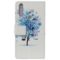 Capa Tipo Carteira Glam Samsung Galaxy A50 - Árvore Florida / Azul