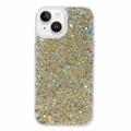 Capa de TPU Glitter Flakes para iPhone 15 - Dourado
