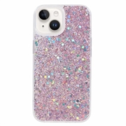 Capa de TPU Glitter Flakes para iPhone 15 Plus