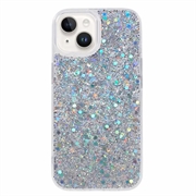 Capa de TPU Glitter Flakes para iPhone 15 Plus