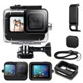 GoPro Hero 9/10/11 Waterproof Case W. Capa de silicone / Protetor de ecrã / Capa para bateria - Transparente