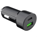 Carregador Rápido de Carro Goobay 48W com USB-C PD & USB-A QC3.0 - Preto