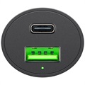 Carregador Rápido de Carro Goobay 48W com USB-C PD & USB-A QC3.0 - Preto