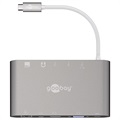 Adaptador Multiporta Goobay Tudo-em-1 USB-C - HDMI, MiniDP, 3 x USB 3.0