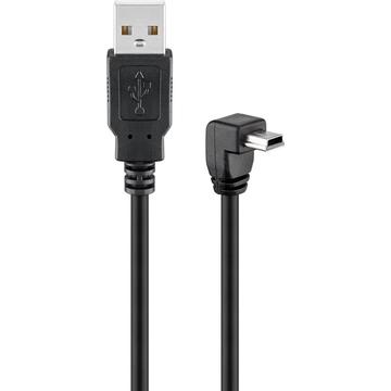 Cabo USB angular Goobay - A macho/B macho - 1,8 m - Preto